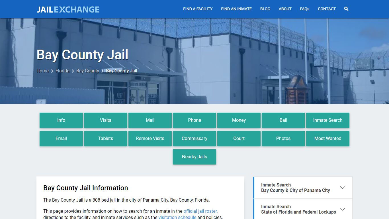 Bay County Jail, FL Inmate Search, Information - Jail Exchange